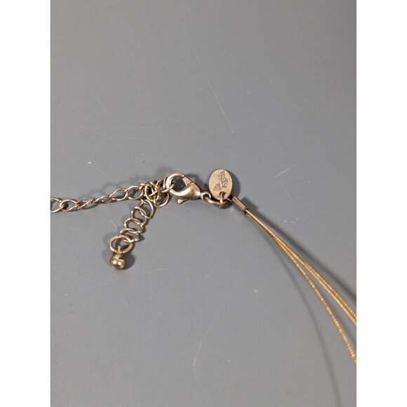 Lia Sophia Golden Faux Pearl Multi Wire Necklace Coastal Chic 19" - Picture 5 of 7